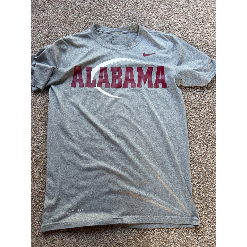 Nike Alabama Crimson Tide Mens Small Gray Dri-FIT Athletic Cut T-Shirt
